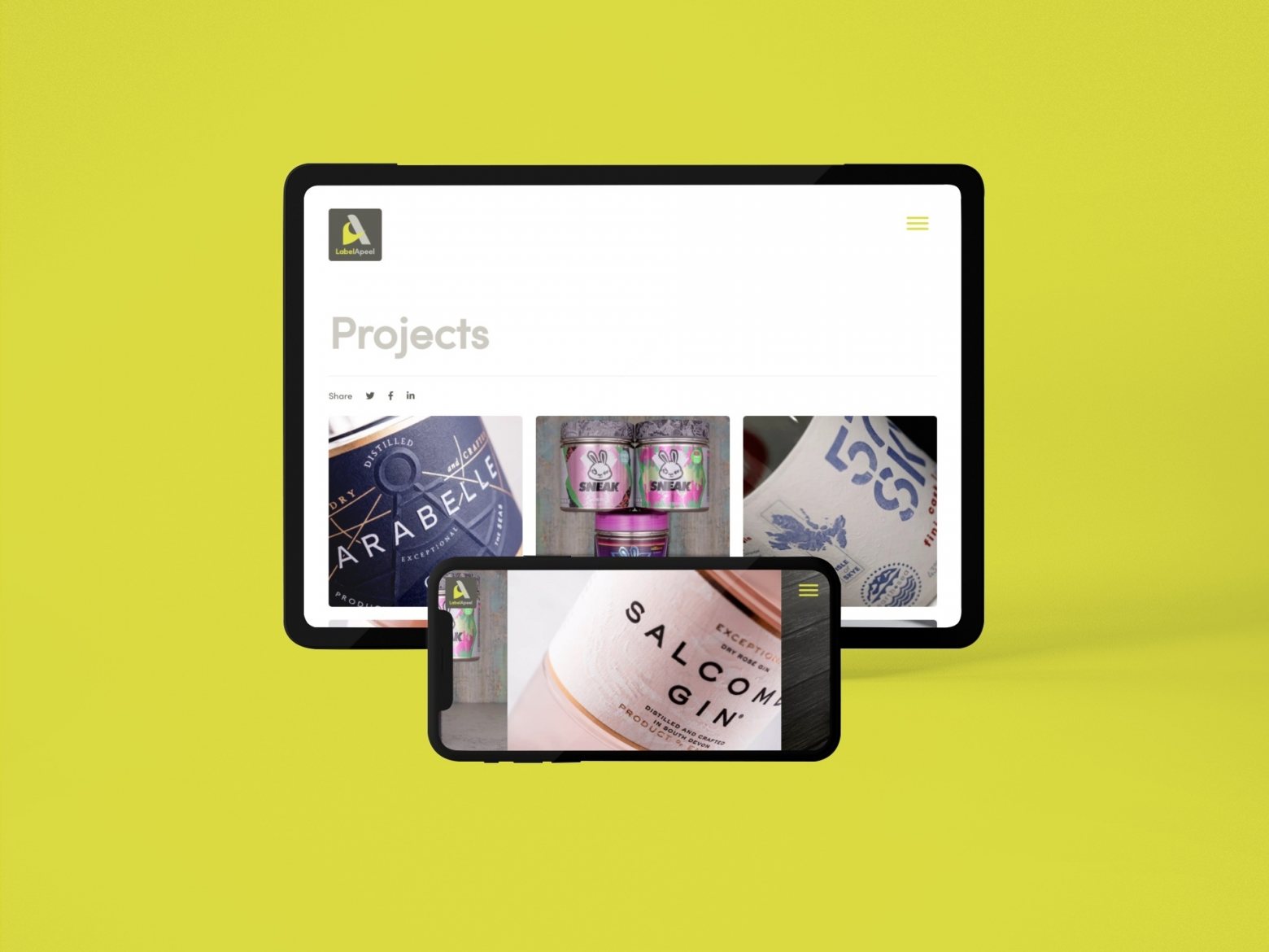 Labelapeel websitedesign
